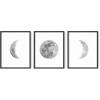imageHAUS AND HUES Phases of the Moon Wall Decor  Set of 5 Moon Phases Prints Moon Phases Wall Art for Bedroom Moon Phase Transition Art  Black Framed 16x203 Phases