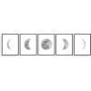 imageHAUS AND HUES Phases of the Moon Wall Decor  Set of 5 Moon Phases Prints Moon Phases Wall Art for Bedroom Moon Phase Transition Art  Black Framed 16x205 Phases