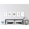 imageHAUS AND HUES Phases of the Moon Wall Decor  Set of 5 Moon Phases Prints Moon Phases Wall Art for Bedroom Moon Phase Transition Art  Black Framed 16x205 Phases