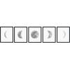 imageHAUS AND HUES Phases of the Moon Wall Decor  Set of 5 Moon Phases Prints Moon Phases Wall Art for Bedroom Moon Phase Transition Art  Black Framed 16x205 Phases
