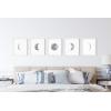 imageHAUS AND HUES Phases of the Moon Wall Decor  Set of 5 Moon Phases Prints Moon Phases Wall Art for Bedroom Moon Phase Transition Art  Black Framed 16x205 Phases