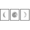 imageHAUS AND HUES Phases of the Moon Wall Decor  Set of 5 Moon Phases Prints Moon Phases Wall Art for Bedroom Moon Phase Transition Art  Black Framed 16x203 Phases