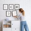 imageHAUS AND HUES Phases of the Moon Wall Decor  Set of 5 Moon Phases Prints Moon Phases Wall Art for Bedroom Moon Phase Transition Art  Black Framed 16x205 Phases