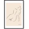 imageHAUS AND HUES Picasso Abstract Woman Wall Art  Minimalist Line Art Aesthetic Line Art Picasso Woman Face Poster for Living Room Dorm Room and Office Interiors Beige Frame 24x36Picasso Silhouette
