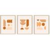 imagePink and Purple Foggy Mountains Set of 3  Framed Beige  24x36Multicolored Circles