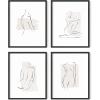 imageRipGrip Minimalist Wall Art  Set of 4 Woman Silhouette Line Drawings Room Aesthetic Posters Abstract Decor Beige Frame 8x10Beige