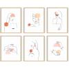 imageHAUS AND HUES Minimalist Abstract Line Art  Set of 6 Woman Painting Minimalistic Art Print Abstract Wall Art Minimal Art Bedroom Decor Pictures Aesthetic Minimalist Art Poster Beige Frame 16x20Abstract Line Art