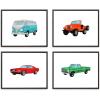 imageHAUS AND HUES Nursery Cars Art Print Set of 411quotx14quot  Framed Black