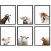 imageHAUS AND HUES Rustic Farm Animal Pictures  Set of 6 Farmhouse Wall Art and Country Pictures for Kitchen Walls Farm Animal Portraits Cow and Pig Pictures Wall Decor 11x14 Unframed