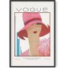 imageHaus and Hues Pink Wall Art  Vintage Vogue Framed Wall Art for Bedroom Pink Pictures Wall Decor Hat Art Prints Glam Room Decor Fashion Wall Art Pink Wall Decor Individual Beige Framed 24x36