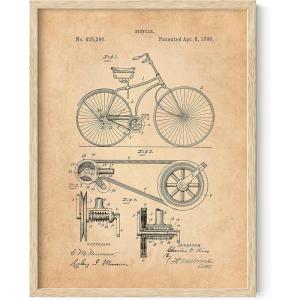 imageHAUS AND HUES Dandelion Wall Art  Vintage Botanical Print for Living Room Unframed 16x20Bicycle Patent