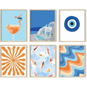 imageHAUS AND HUES Danish Pastel Gallery Wall Set of 611x14 Framed BlackSummer Gallery