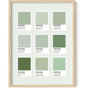 imageHAUS AND HUES Flower Market Poster Botanical Floral Wall Art Sage Green Aesthetic Decor Flower Prints Black Framed 16quot x 20quotPantone Shades Green