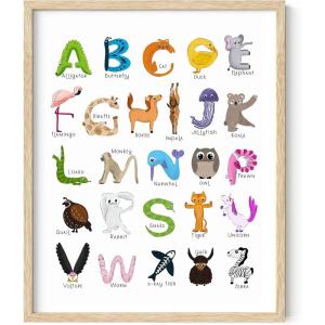 imageHAUS AND HUES Kids Alphabet Art Print  16quotx20quot  Framed Beige