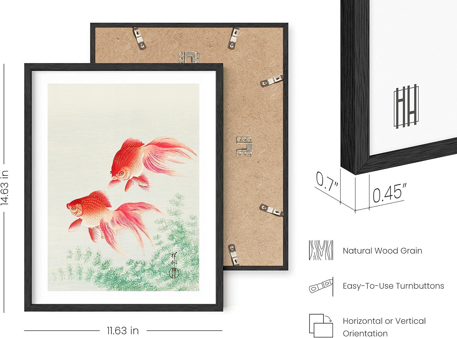 imageHAUS AND HUES Floral Prints ampamp Plant Posters  Set of 6 Botanical Prints Flower ampamp Plant Wall Art Botanical Decor Black Frame 16x20Vintage Japanese Set