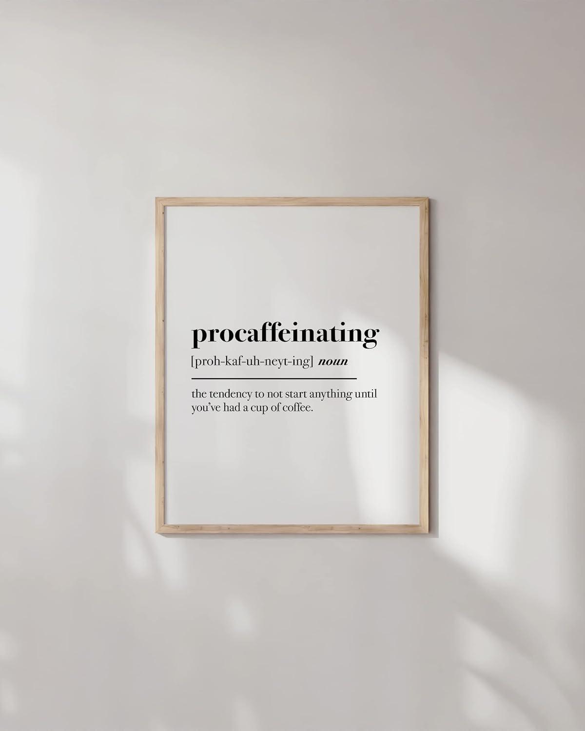 imageHAUS AND HUES Home Office Wall Decor  Funny Wall Art for Office Cubicle Wall Decor Funny Office Decorations for Work Funny Cubicle Decor Wall Sayings for Office Meeting Framed Black 24x36Procaffeinating