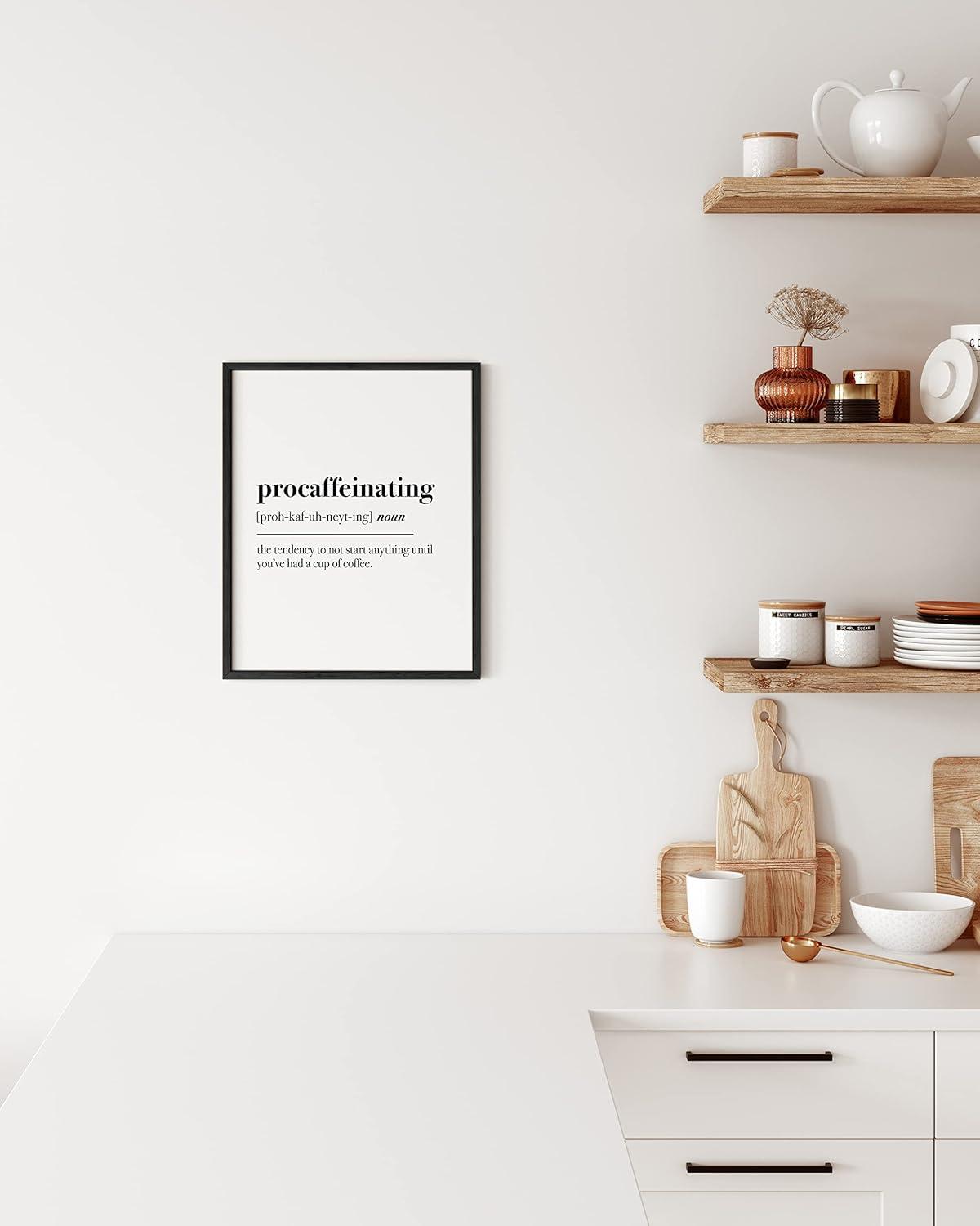 imageHAUS AND HUES Home Office Wall Decor  Funny Wall Art for Office Cubicle Wall Decor Funny Office Decorations for Work Funny Cubicle Decor Wall Sayings for Office Meeting Framed Black 24x36Procaffeinating