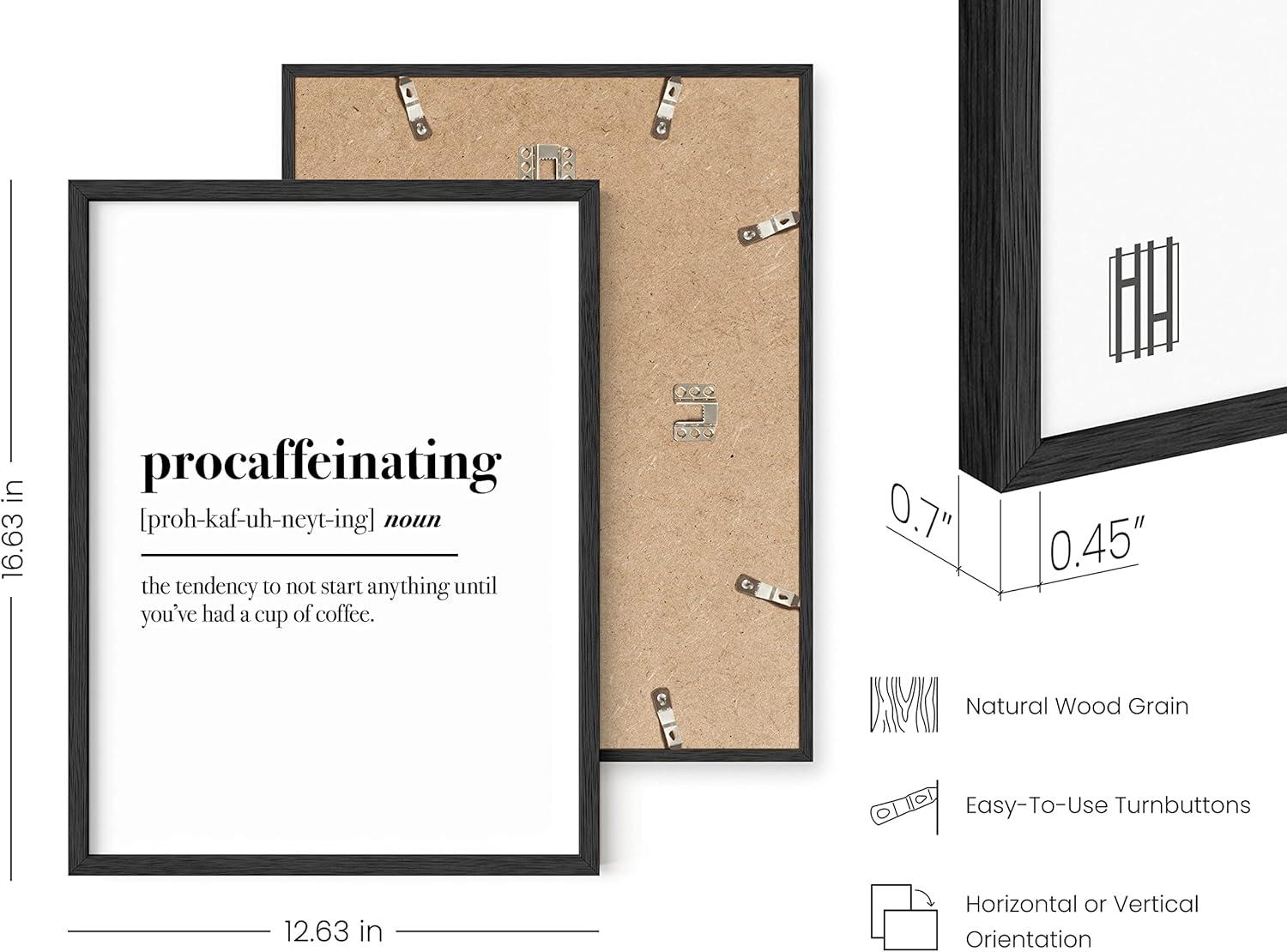 imageHAUS AND HUES Home Office Wall Decor  Funny Wall Art for Office Cubicle Wall Decor Funny Office Decorations for Work Funny Cubicle Decor Wall Sayings for Office Meeting Framed Black 24x36Procaffeinating