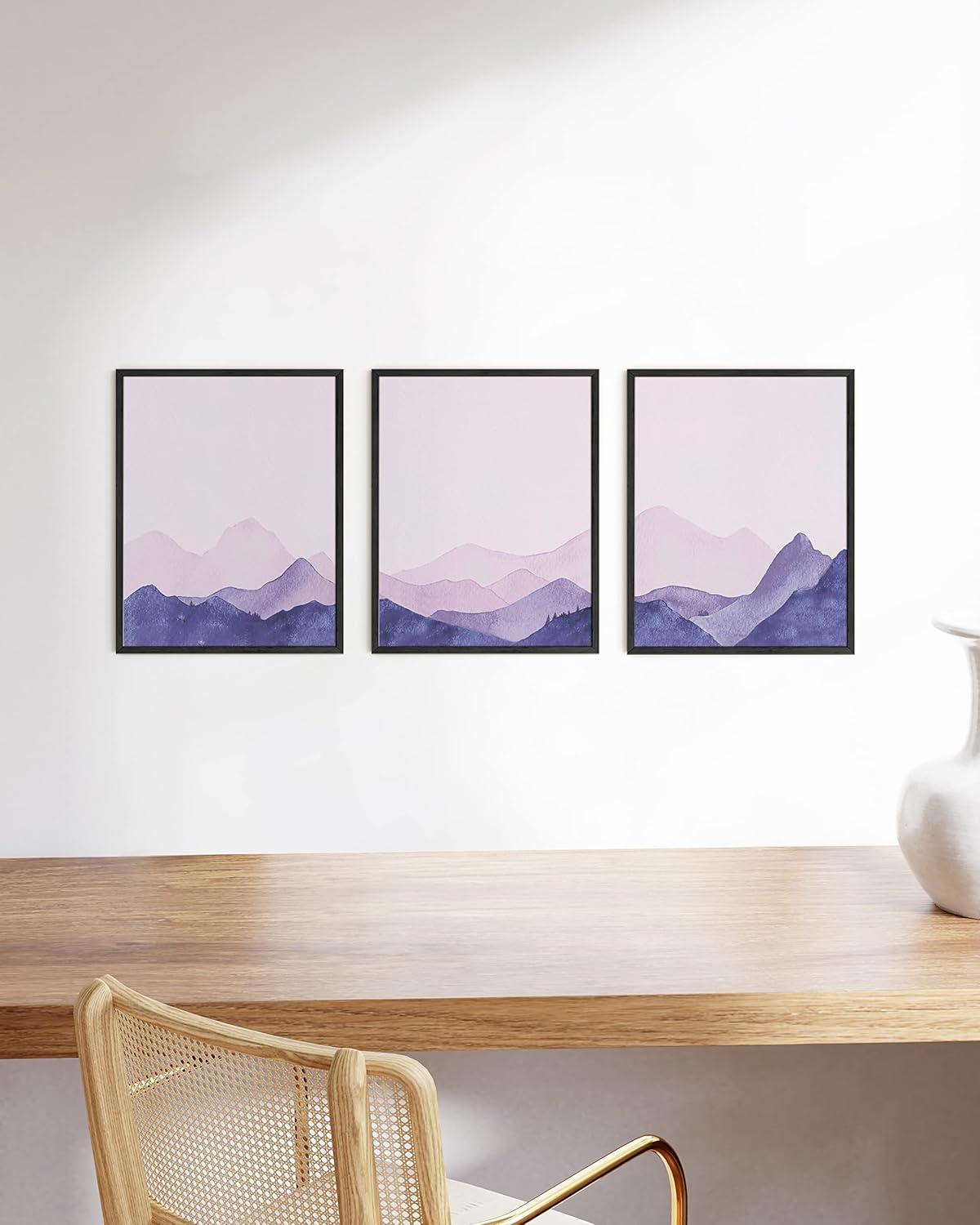 imageHAUS AND HUES Vintage Nature Posters  Set of 3 Butterfly Art Botanical Prints for Room Aesthetic Wall Decor UNFRAMED 8quotx10quotPink  Purple