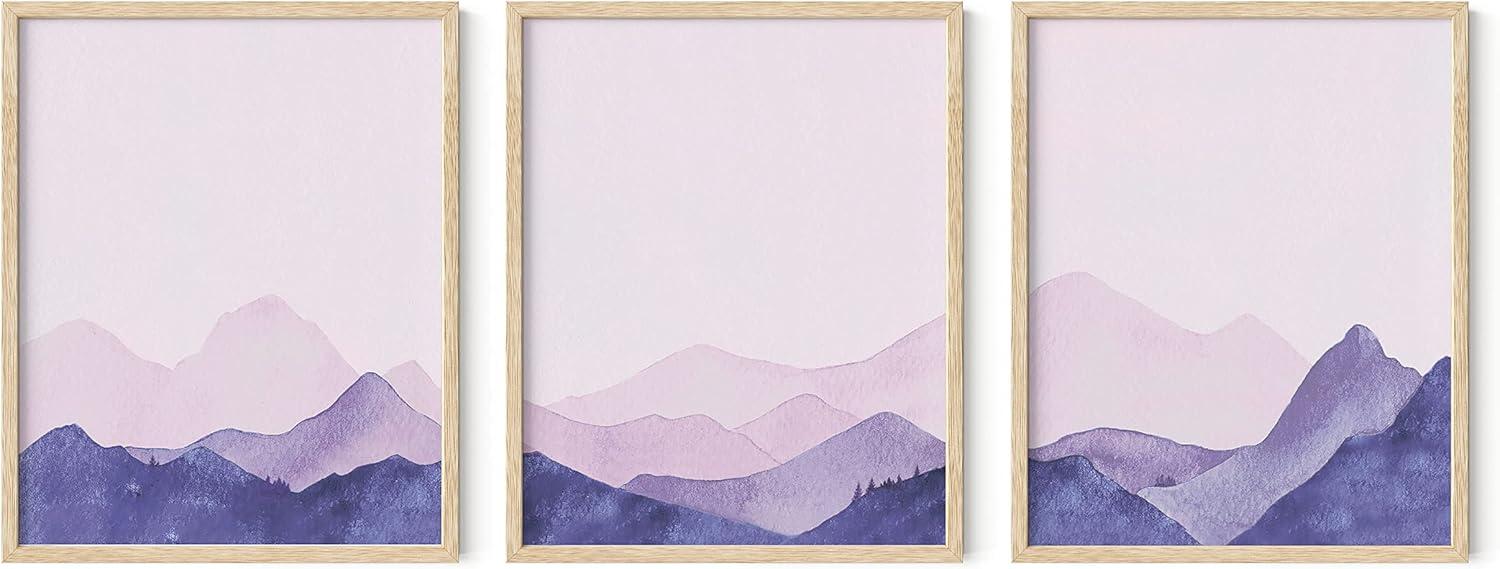 imageHAUS AND HUES Vintage Nature Posters  Set of 3 Butterfly Art Botanical Prints for Room Aesthetic Wall Decor UNFRAMED 8quotx10quotPink  Purple