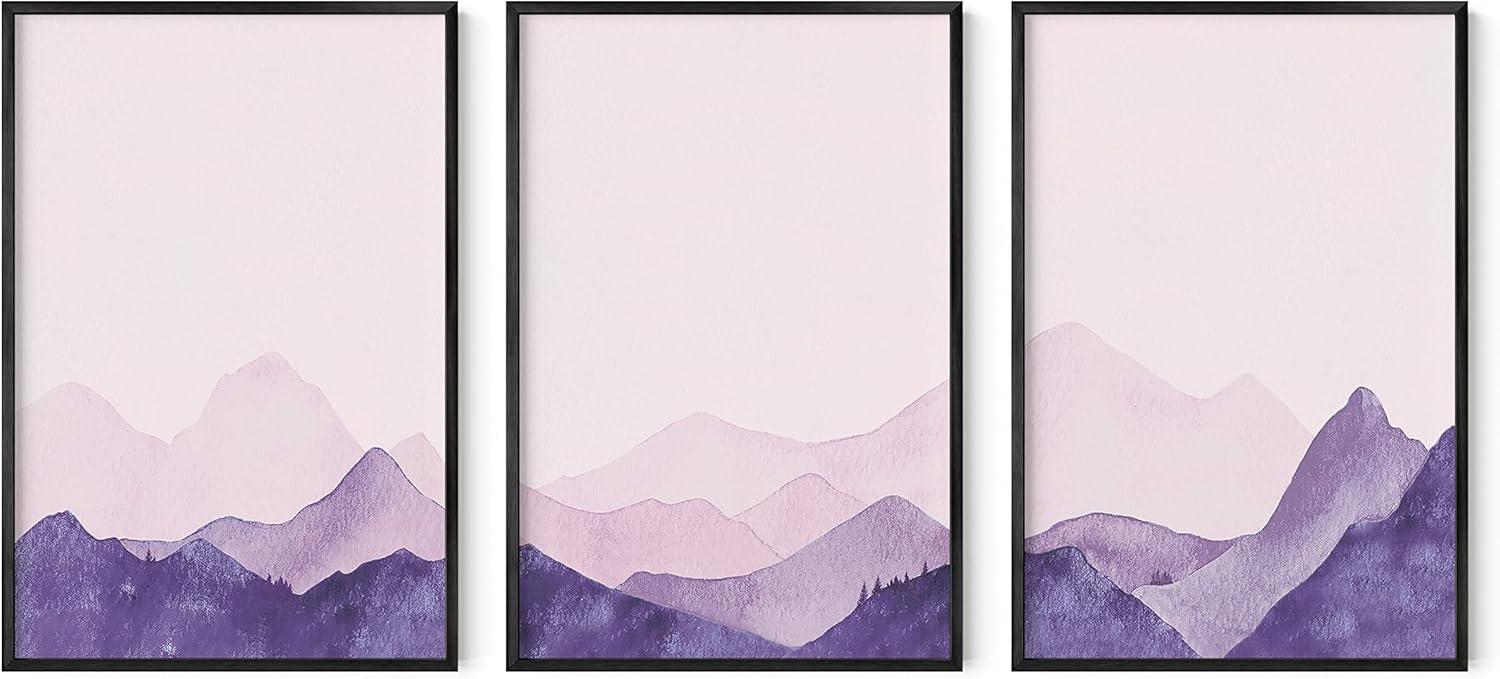 imageHAUS AND HUES Vintage Nature Posters  Set of 3 Butterfly Art Botanical Prints for Room Aesthetic Wall Decor UNFRAMED 8quotx10quotPink  Purple