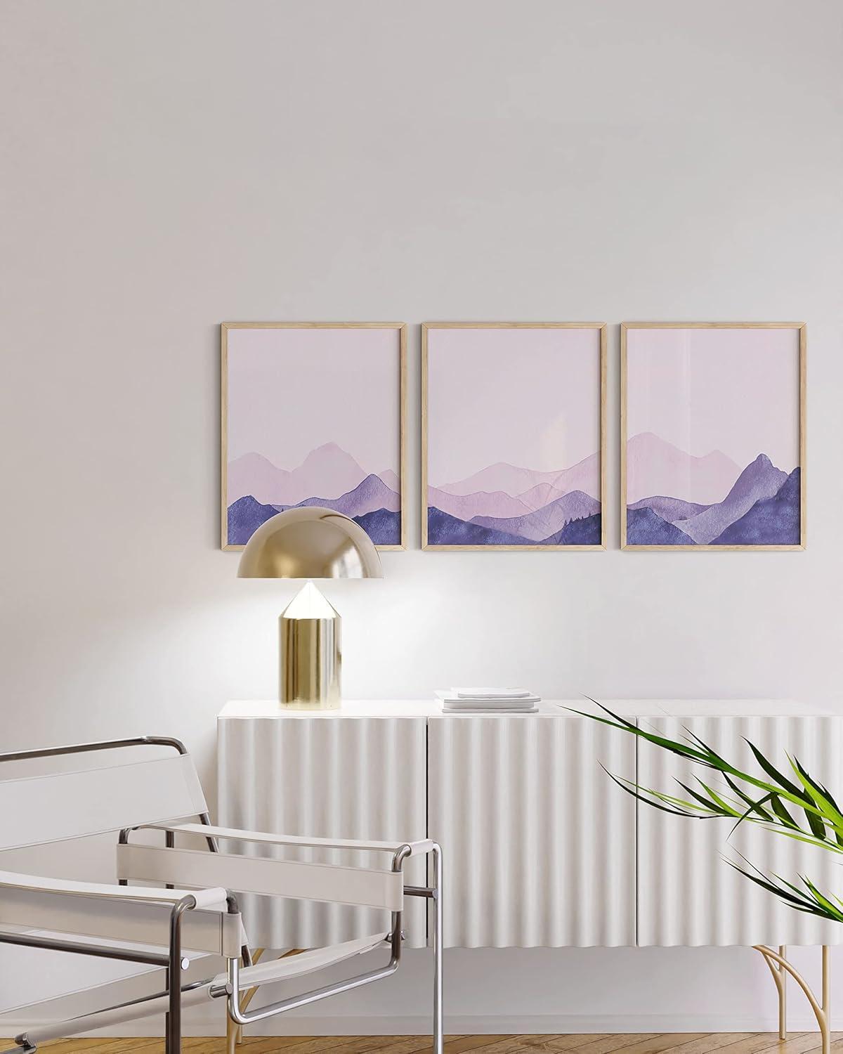 imageHAUS AND HUES Vintage Nature Posters  Set of 3 Butterfly Art Botanical Prints for Room Aesthetic Wall Decor UNFRAMED 8quotx10quotPink  Purple