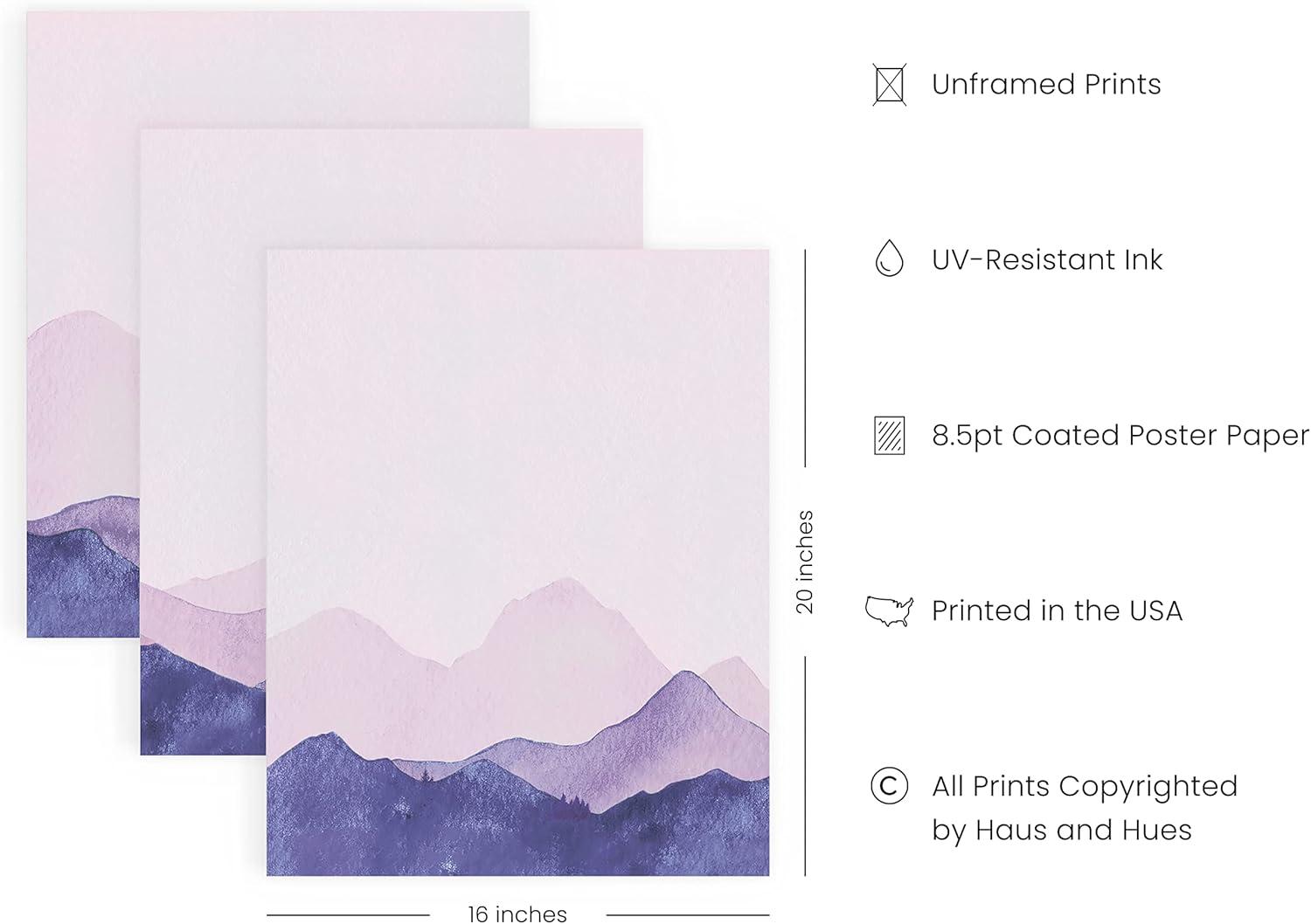 imageHAUS AND HUES Vintage Nature Posters  Set of 3 Butterfly Art Botanical Prints for Room Aesthetic Wall Decor UNFRAMED 8quotx10quotPink  Purple