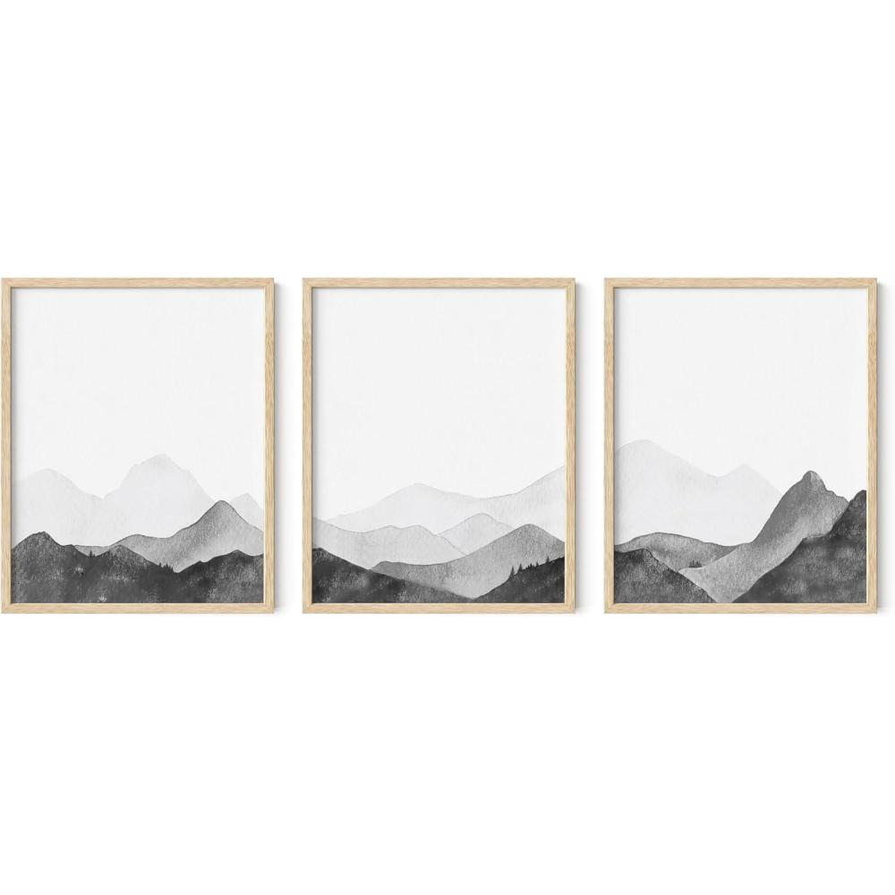 imageHAUS AND HUES Vintage Nature Posters  Set of 3 Butterfly Art Botanical Prints for Room Aesthetic Wall Decor UNFRAMED 8quotx10quotBlack  White