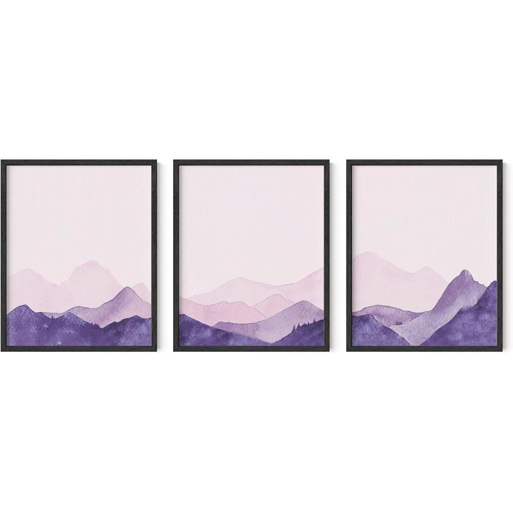 imageHAUS AND HUES Vintage Nature Posters  Set of 3 Butterfly Art Botanical Prints for Room Aesthetic Wall Decor UNFRAMED 8quotx10quotPink  Purple