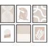 imageHAUS AND HUES Abstract Wall Art with Frame  Set of 6 Famous Artist Paintings Abstract Colorful Wall Art Geometric Wall Decor Hilma af Klint Gallery Wall Set Painting Set Beige Frame 8x10Beige Boho Matisse