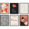 imageHAUS AND HUES Abstract Wall Art with Frame  Set of 6 Famous Artist Paintings Abstract Colorful Wall Art Geometric Wall Decor Hilma af Klint Gallery Wall Set Painting Set Beige Frame 8x10Black  Red Gallery