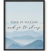 imageHAUS AND HUES Christian Quotes Wall Art Print  Give It to God and Go to Sleep Sign Scripture Artwork Bible Verse Poster Religious Quote Wall Decor Beige Frame 16x20Give It to God
