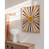 imageHAUS AND HUES Mid Century Modern Sun Wall Art  Boho Sun Poster Minimalist Abstract Art for Living Room Bedroom Neutral Modern Decor Beige Frame 12x16