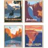 imageHAUS AND HUES National Parks Posters  Set of 6 Landscape Pictures Wall Art Nature Prints Mountain Painting Wall Art Abstract Nature Wall Art Scandinavian Wall Art 8x10 UnframedOriginal Set of 4