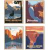 imageHAUS AND HUES National Parks Posters  Set of 6 Landscape Pictures Wall Art Nature Prints Mountain Painting Wall Art Abstract Nature Wall Art Scandinavian Wall Art 8x10 UnframedOriginal Set of 4