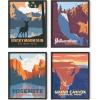 imageHAUS AND HUES National Parks Posters  Set of 6 Landscape Pictures Wall Art Nature Prints Mountain Painting Wall Art Abstract Nature Wall Art Scandinavian Wall Art 8x10 UnframedOriginal Set of 4