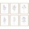 imageHAUS AND HUES Wall Art Prints Herbs Art Set Kitchen Decor Scandinavian Style 6x11x14 inches Black Framed Set of 4 Black Oak FrameBlack  White Herbs