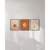 imageHaus and Hues Boho Framed Wall Art  Set of 3 Mid Century Modern Art Terracotta Wall Decor Framed Geometric Wall Art Orange Polygon Poster Earth Tone Pictures 16quotx20quot UnframedMid Century Boho