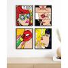 imageRipGrip Pop Art Prints Set of 4  Banksy Wall Art Painting Weed Decor for College Dorm Makeup Room Decor Beige Frame 8x10Black Framed