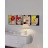 imageRipGrip Pop Art Prints Set of 4  Banksy Wall Art Painting Weed Decor for College Dorm Makeup Room Decor Beige Frame 8x10Black Framed