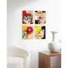 imageRipGrip Pop Art Prints Set of 4  Banksy Wall Art Painting Weed Decor for College Dorm Makeup Room Decor Beige Frame 8x10Unframed