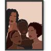 imageHAUS AND HUES Black Women Wall Art  Wall Decor for Womens Bedroom Women Empowerment Decor Black Girl Wall Art Female Art Print Colored Women Poster Black Frame 12x16Faces