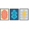 imageHAUS AND HUES Boho Wall Art  Set of 3 Tropical Prints Chic Boho Decor FemaleInspired Artwork Unframed 8x10Retro Shapes
