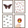 imageHAUS AND HUES Cool Framed Posters  Set of 4 Cool Wall Art Aesthetic College Dorm Print Edgy Bedroom Picture Beige Framed 16x20White Edgy