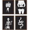 imageHAUS AND HUES Cool Framed Posters  Set of 4 Cool Wall Art Aesthetic Room Decor Tiktok College Dorm Print Beige Framed 8x10BW Edgy for Girls