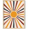 imageHAUS AND HUES Mid Century Modern Sun Wall Art  Boho Sun Poster Minimalist Abstract Art for Living Room Bedroom Neutral Modern Decor Beige Frame 12x16