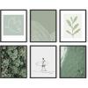 imageHAUS AND HUES Sage Green Wall Art  Set of 6 Nature Prints Aesthetic Green Posters Abstract Plant Art for Bedroom Decor Unframed 8x10