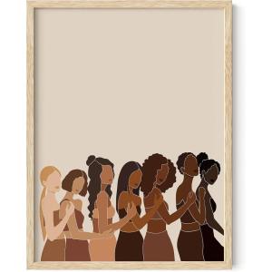 imageHAUS AND HUES Black Women Wall Art  Wall Decor for Womens Bedroom Women Empowerment Decor Black Girl Wall Art Female Art Print Black Women Poster Beige Frame 12x16Rainbow
