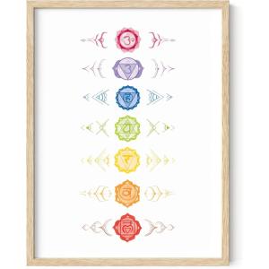 imageHAUS AND HUES Chakra Poster  Spiritual Wall Art Chakra Art Zen Decor Meditation Wall Art 7 Chakras Chart Poster Unframed 24x36Chakra