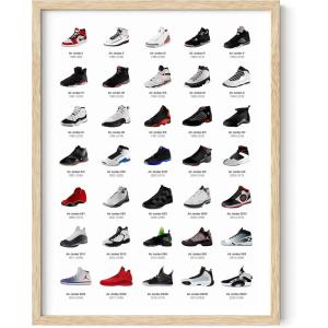 imageHAUS AND HUES Jordan Sneaker Posters for Guys  Michael Jordan Shoe Cool Wall Art for Bedroom Dope Hypebeast Sneakerhead Room Decor 12x16 UNFRAMEDBeige Framed